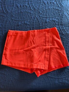 Trina Turk Bright Orange Skort Shorts with Side Zip